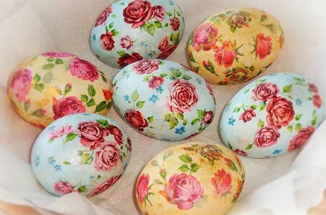 How to decorate Easter eggs using a napkin: original ideas with photos 4