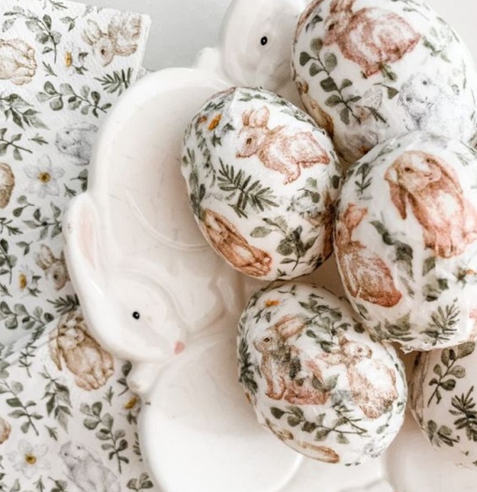 How to decorate Easter eggs using a napkin: original ideas with photos 6