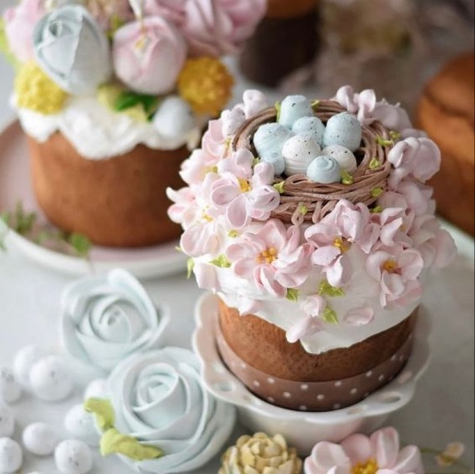 How to decorate Easter cakes using meringues – original ideas 4