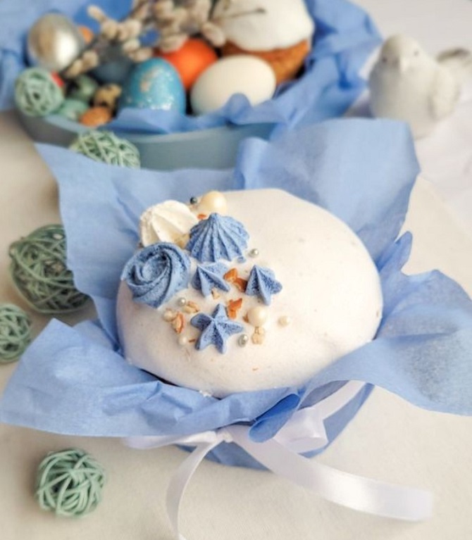 How to decorate Easter cakes using meringues – original ideas 6