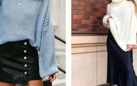 So trägt man einen übergroßen Pullover zu Röcken: Wählen Sie den Stil des Rocks