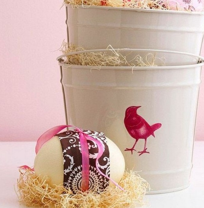 Декор пасхальных яиц с помощью лент: красивые идеи с фото 12