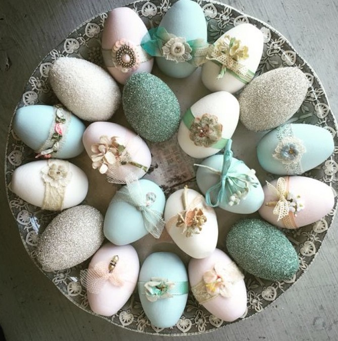 Decorating Easter eggs using ribbons: beautiful ideas with photos 5