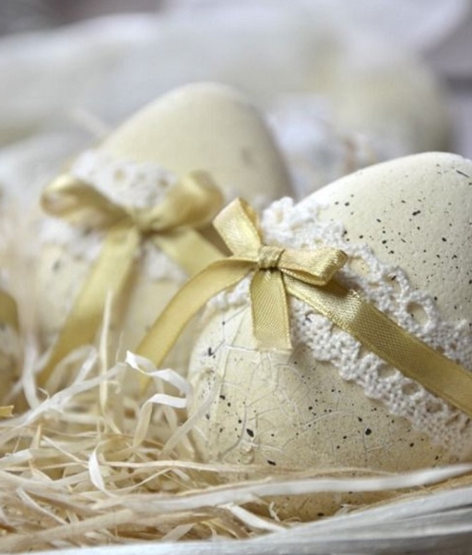 Декор пасхальных яиц с помощью лент: красивые идеи с фото 6