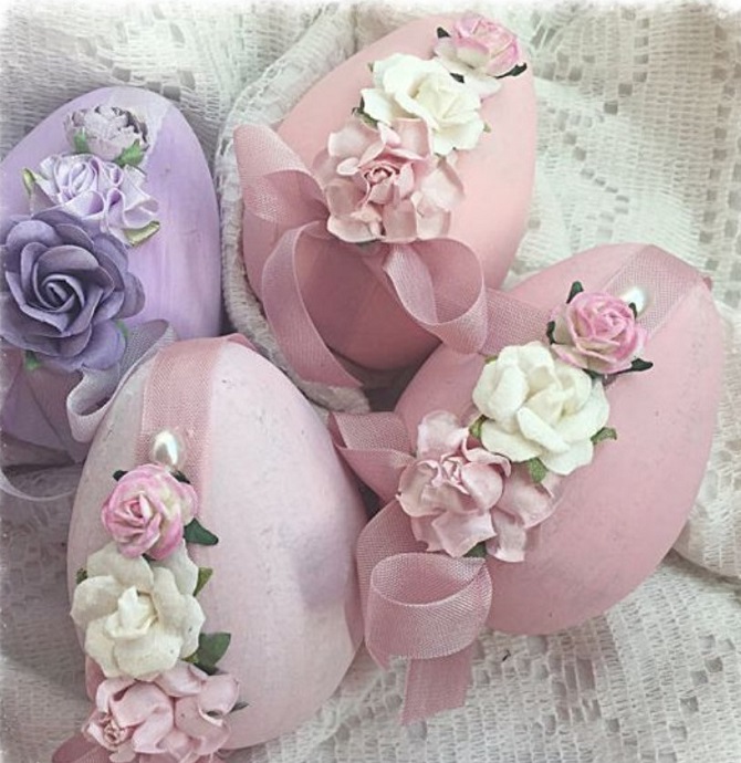 Decorating Easter eggs using ribbons: beautiful ideas with photos 8