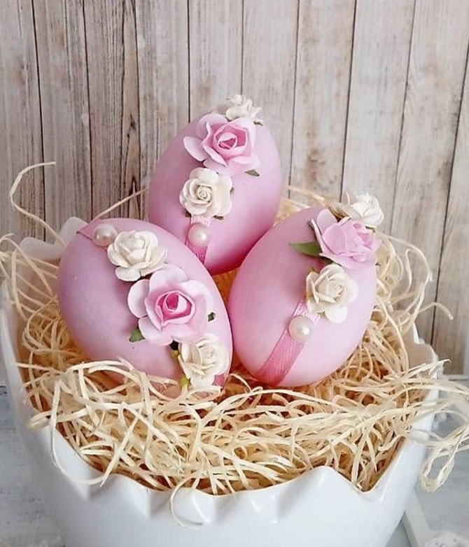 Декор пасхальных яиц с помощью лент: красивые идеи с фото 9