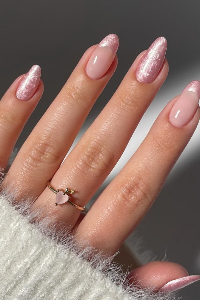 Pink manicure: fashionable options worth trying 11