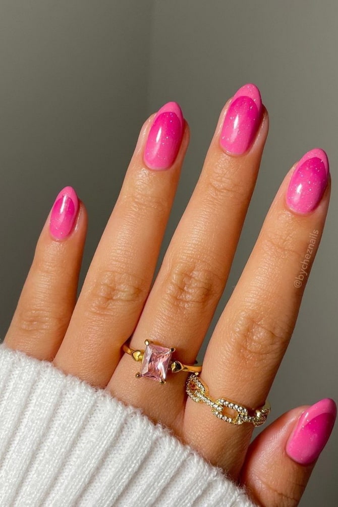 Pink manicure: fashionable options worth trying 12