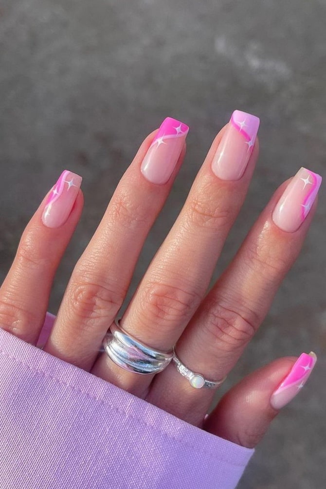 Pink manicure: fashionable options worth trying 13