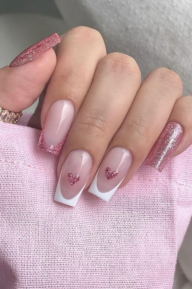 Pink manicure: fashionable options worth trying 15