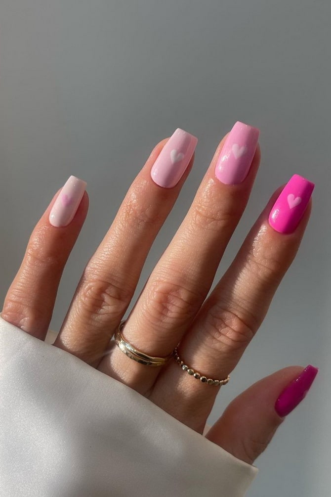 Pink manicure: fashionable options worth trying 16