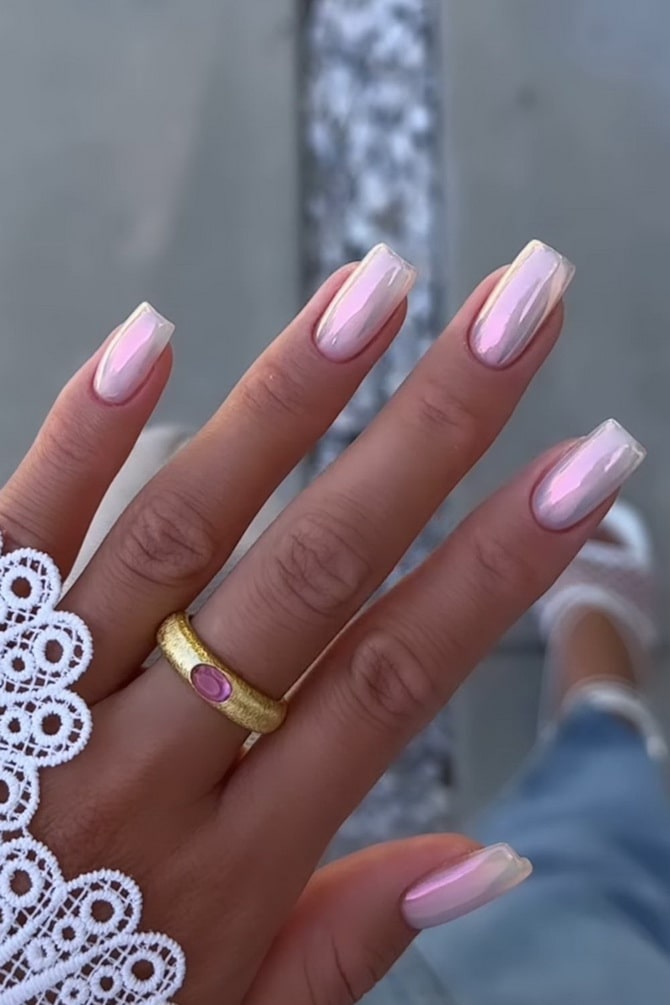 Pink manicure: fashionable options worth trying 8