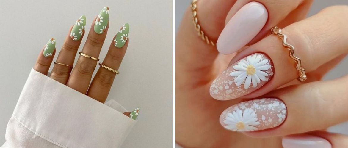 Summer manicure with daisies – fashion ideas with photos