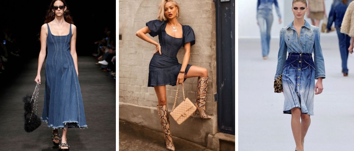 Denim dresses are a fashion trend for summer 2024