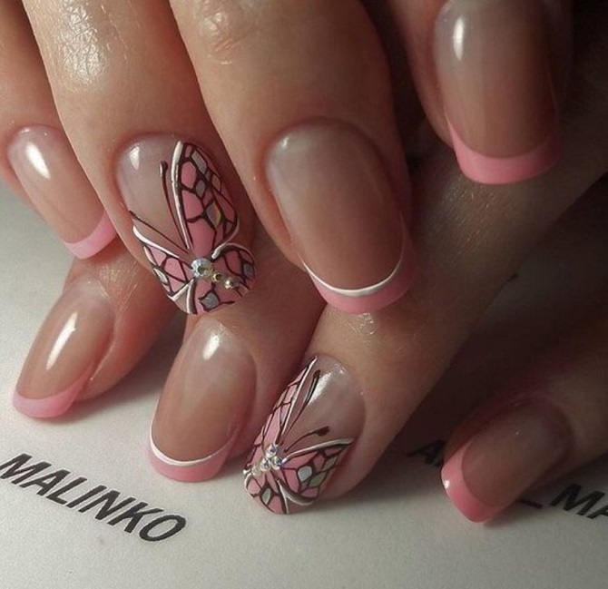 Summer manicure with butterflies: new ideas with photos 13