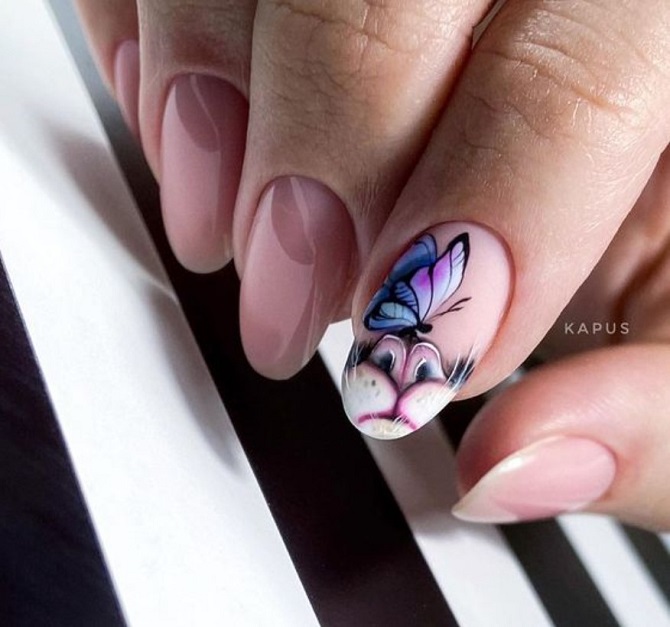 Summer manicure with butterflies: new ideas with photos 9