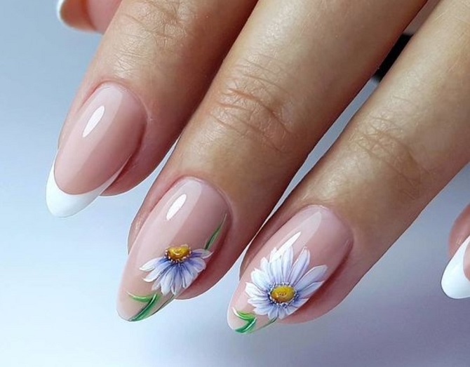 Summer manicure with daisies – fashion ideas with photos 10
