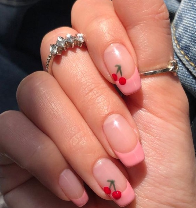 Manicure with cherries – fashionable nail design ideas 7