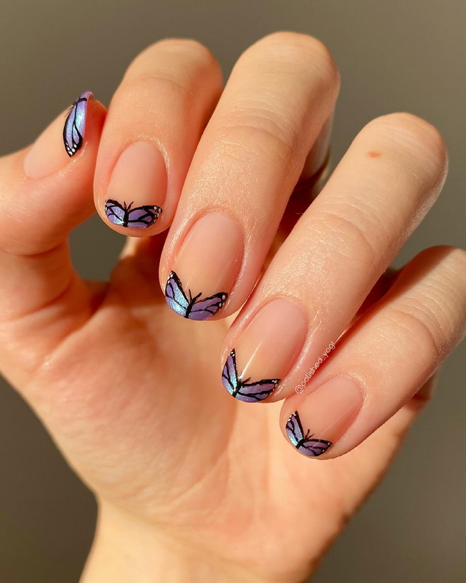 Manicure with butterflies for summer: trends and ideas 23