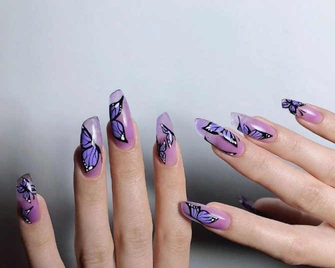Manicure with butterflies for summer: trends and ideas 9