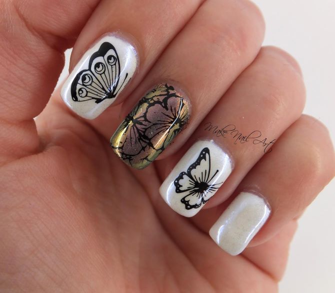 Manicure with butterflies for summer: trends and ideas 8