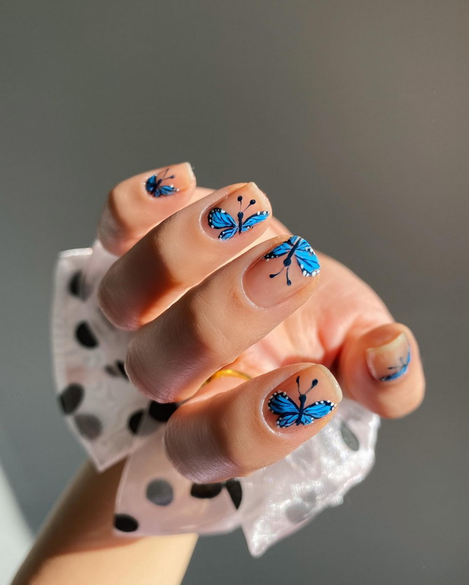 Manicure with butterflies for summer: trends and ideas 5