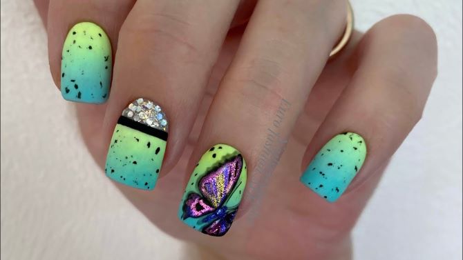Manicure with butterflies for summer: trends and ideas 20