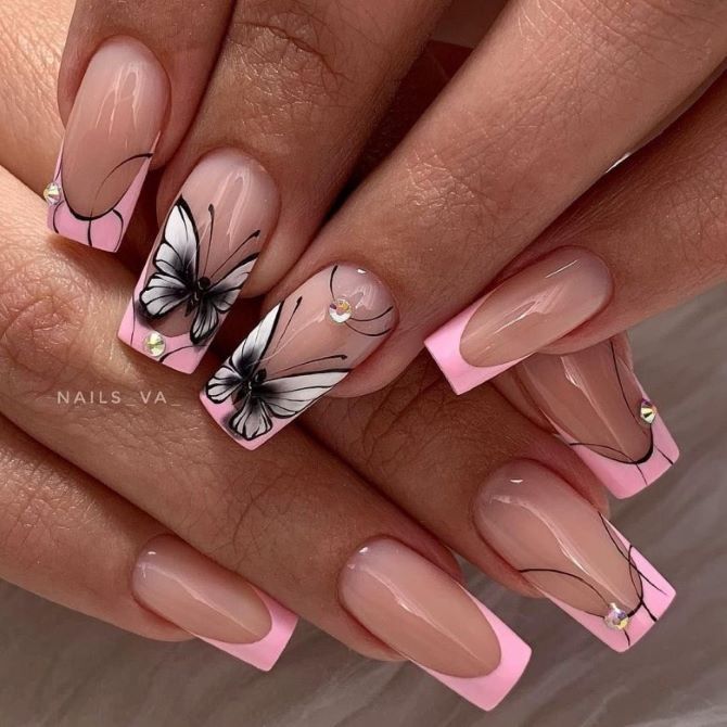 Manicure with butterflies for summer: trends and ideas 24
