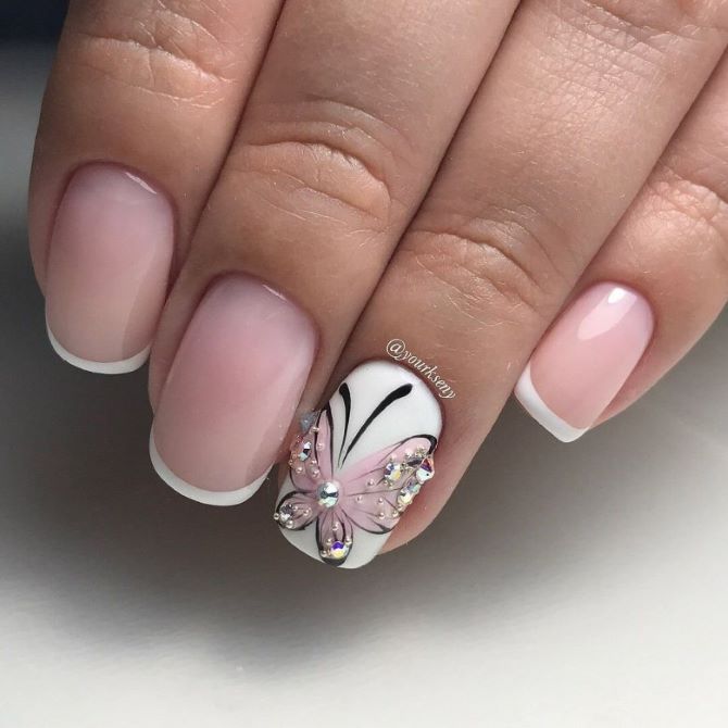 Manicure with butterflies for summer: trends and ideas 26