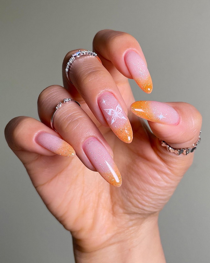 Manicure with butterflies for summer: trends and ideas 11