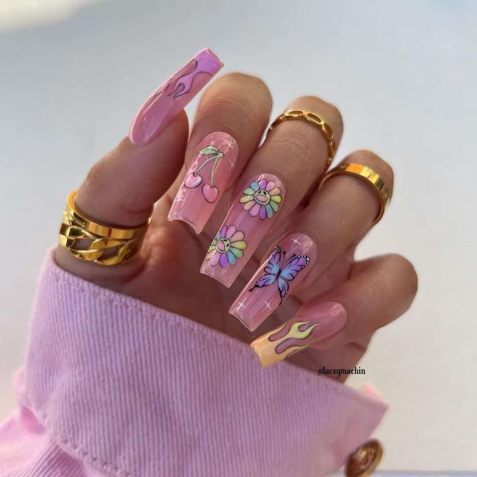 Manicure with butterflies for summer: trends and ideas 13