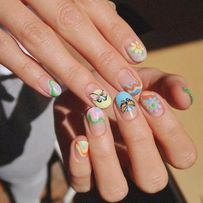 Manicure with butterflies for summer: trends and ideas 14