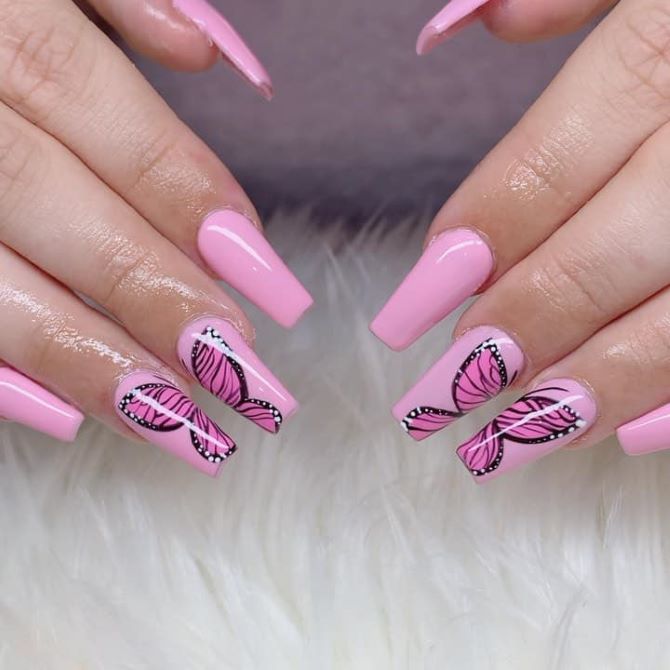 Manicure with butterflies for summer: trends and ideas 15