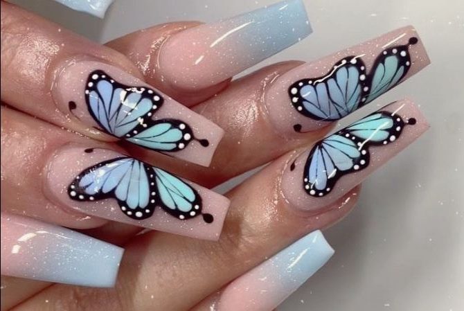 Manicure with butterflies for summer: trends and ideas 4