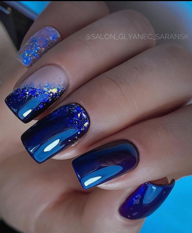 How to wear a blue manicure: 6 stylish ideas 15