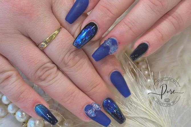 How to wear a blue manicure: 6 stylish ideas 17