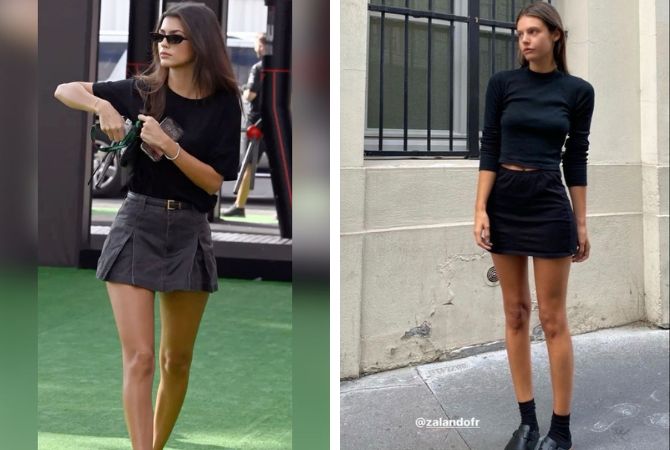 Stylish looks with a black miniskirt for summer 2024 8