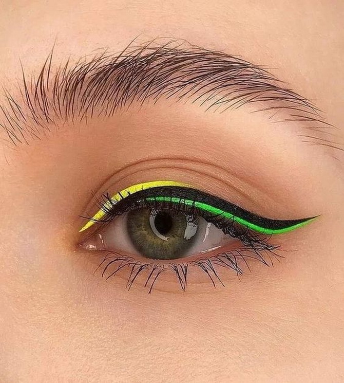 Farbige Pfeile auf den Augen: ein strahlender und frischer Beauty-Trend für den Sommer 19