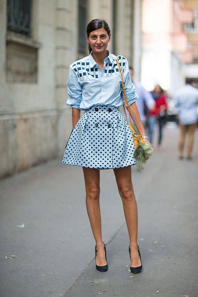 Fashionable polka dot print: how to wear and what to combine 22