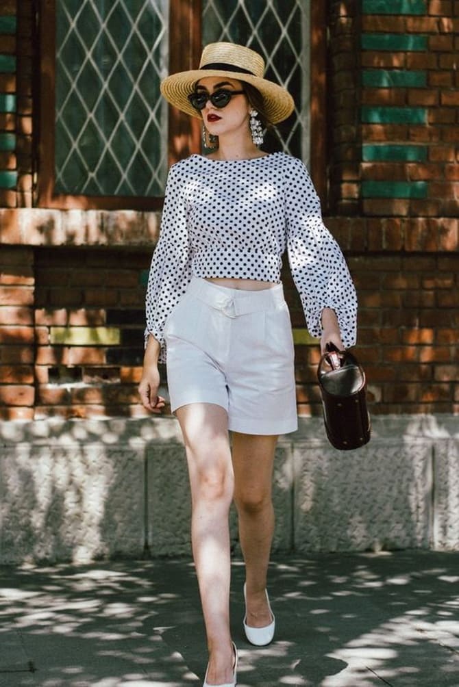 Fashionable polka dot print: how to wear and what to combine 26