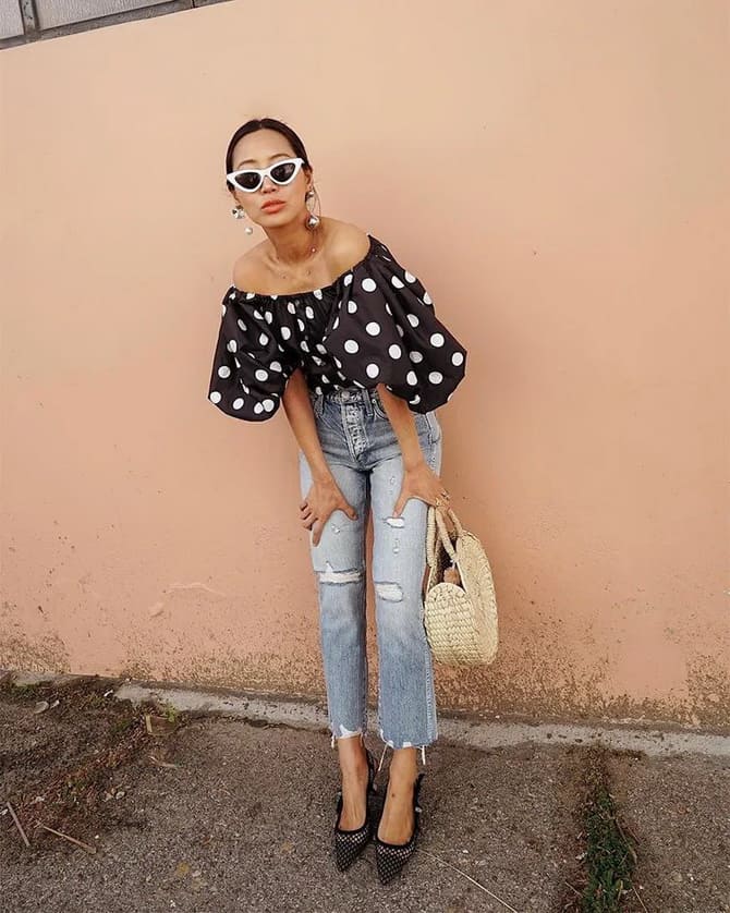 Fashionable polka dot print: how to wear and what to combine 5