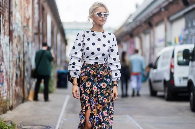 Fashionable polka dot print: how to wear and what to combine 8