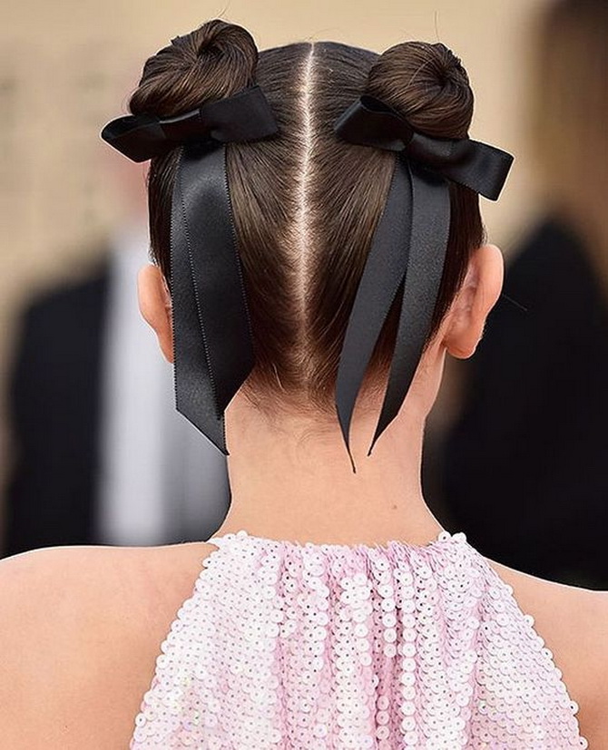 Charming hairstyles with a bow: romance and style in one accessory 10