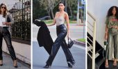 Looks with leather pants: from classic to casual