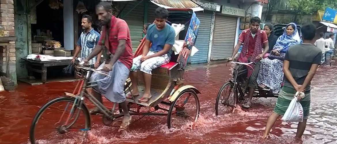 Bloody rain in India