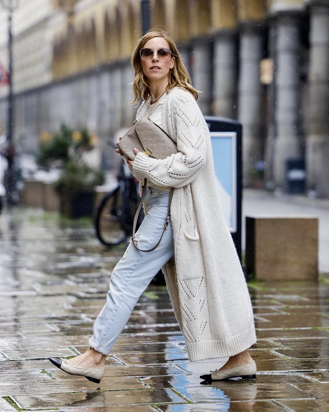 Long cardigan in women’s looks for autumn 2