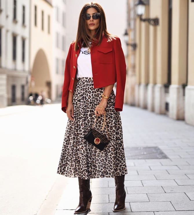 4 ideas on how to wear a leopard skirt in the fall of 2024 7