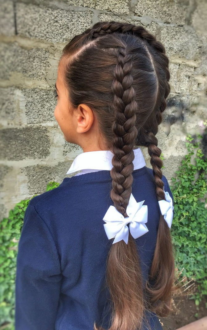 Fashionable hairstyles for September 1 for first-graders: options for unforgettable images 8