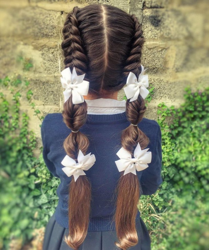 Fashionable hairstyles for September 1 for first-graders: options for unforgettable images 10