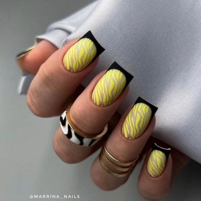 Tiger-Maniküre: modische Nageldesign-Ideen mit Fotos 14